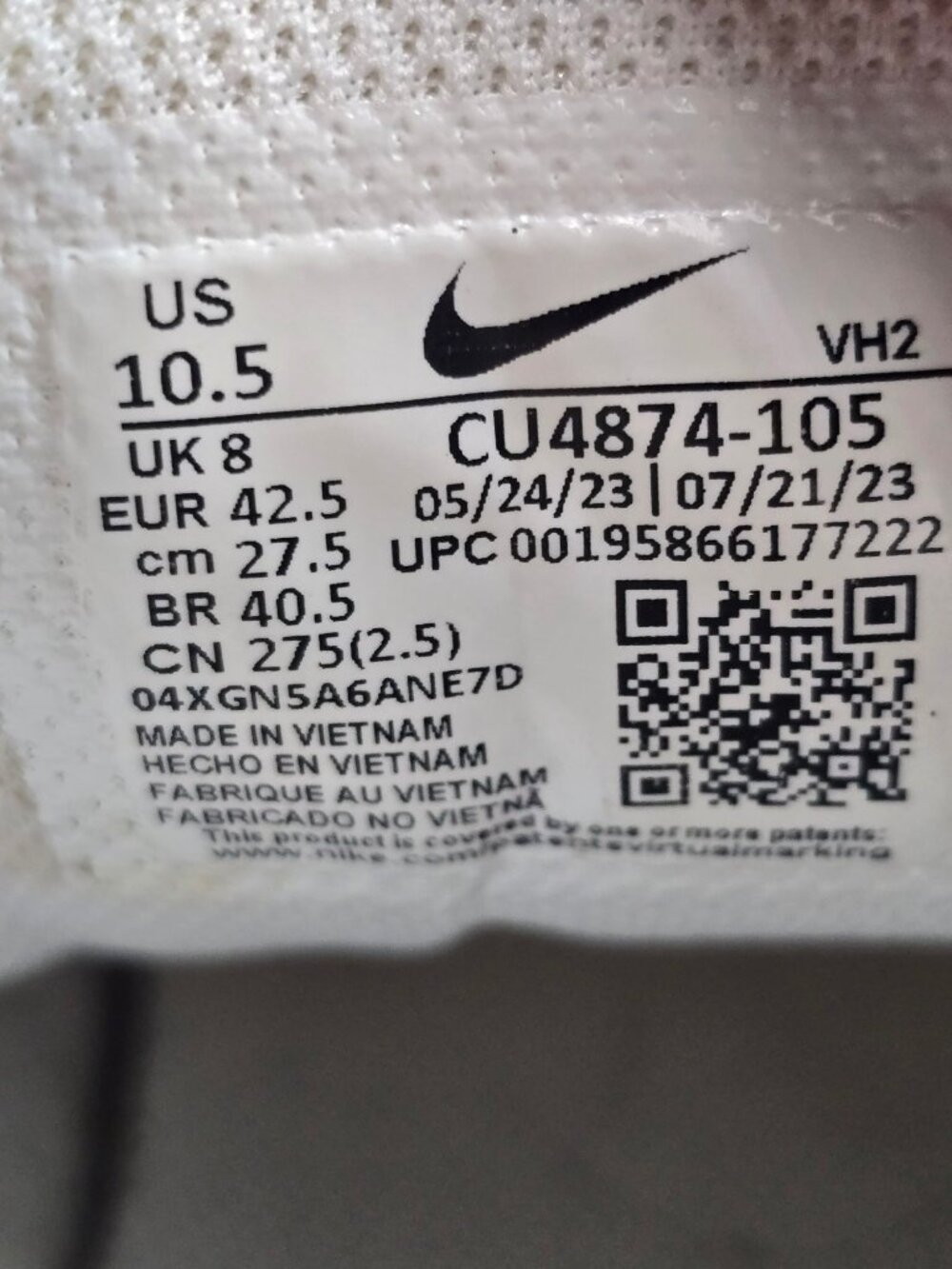 Nike Ryz 365 2 Sneaker White Metallic Platinum Womens sz 10.5 Activewear Running - Picture 8 of 8